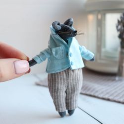 tiny rat toys, mouse dollhouse miniatures toys, rat lover gift