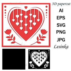 papercut holiday greeting card template, svg format