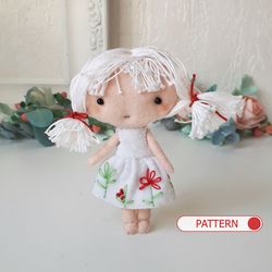Doll Sewing Pattern PDF , Felt Toy Pattern , Dolls Body 5 inch Pattern Fabric