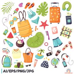 Travel Items Summer Things Clipart