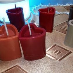 candle heart.a candle made of bee wax.mini candle.