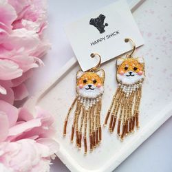 Shiba inu earrings, Handmade earrings , dog jewelry