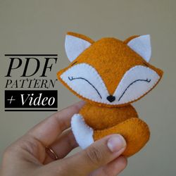 Stuffed Fox animals,Fox PDF pattern. Woodland nursery decor. Forest animal sewing PDF pattern