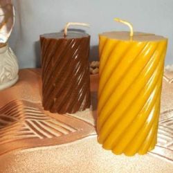 Spiral candle.Beeswax candle.