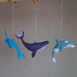 Play gym toy, whale and orca activity gym, ocean nursery decor