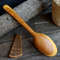 Handmade wooden spoon from natural apricot wood with decorated handle - 05