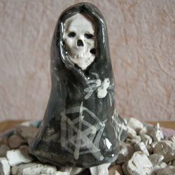Ceramic death. Horror Dolls. Halloween ornament. Handmade