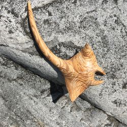 Unique Hand Carved Wooden Hairpin Manta Ray