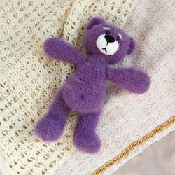 Soft Lavender Teddy Bear Gift for Bear Lovers Funny Little Teddy Bear