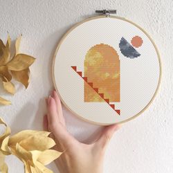 modern cross stitch pattern boho cross stitch pdf geometric cross stitch mid-century modern