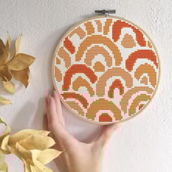 boho rainbows cross stitch pattern modern cross stitch pdf boho kids room x-stitch easy cross stitch