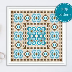 LP0204 Folk cross stitch pattern for begginer - Easy xstitch pattern in PDF format - Instant download - Floral pattern