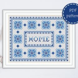 LP0217 Home sweet home cross stitch pattern for begginer - Lettering xstitch pattern in PDF format - Instant download