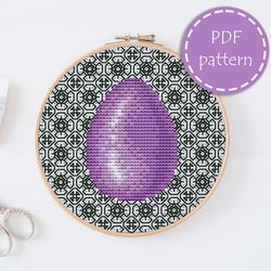 LP0233 Easter cross stitch pattern for begginer - Blackwork pattern in PDF format - Instant download