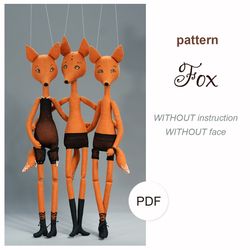 Doll Fox pattern WITHOUT instruction. DIY stuffed doll fox. Digital pdf