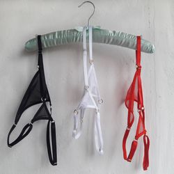 Women's transparent sexy panties with straps and size adjstments. Handmade to order.