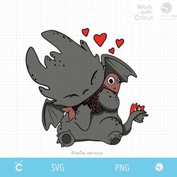 Cute toothless dragon with fish, hungry dragon, how to train dragon svg, baby dragon png, night fury svg