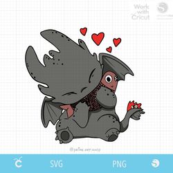 cute toothless dragon with fish, hungry dragon, how to train dragon svg, baby dragon png, night fury svg