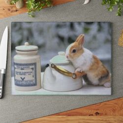 Glass Cutting Board Cute rabbit ornament