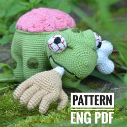 Zombie Turtle, English PDF crochet pattern