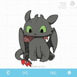 Hungry toothless the dragon with fish, hungry dragon, how to train dragon svg, cartoon dragon png, night fury svg