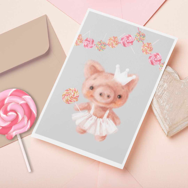 Little piggy-postcard-Invitation sweet party-baby shower 5.jpg