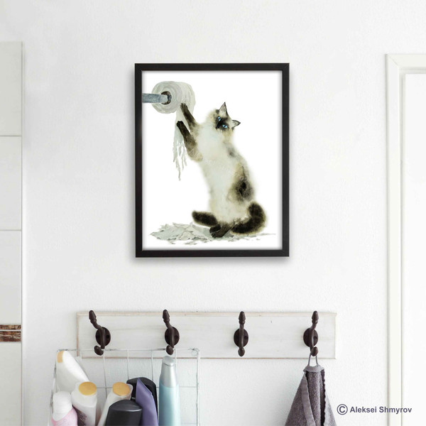 Siamese Cat Print Cat Decor Cat Art Home Wall-94.jpg