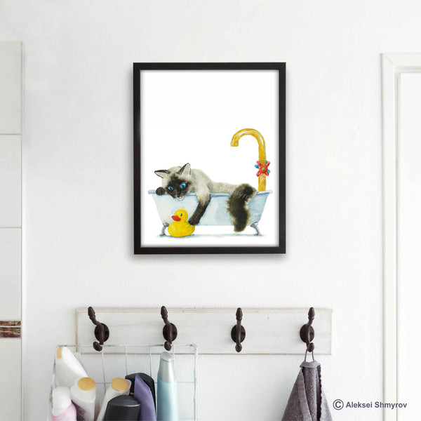 Siamese Cat Print Cat Decor Cat Art Home Wall-100.jpg