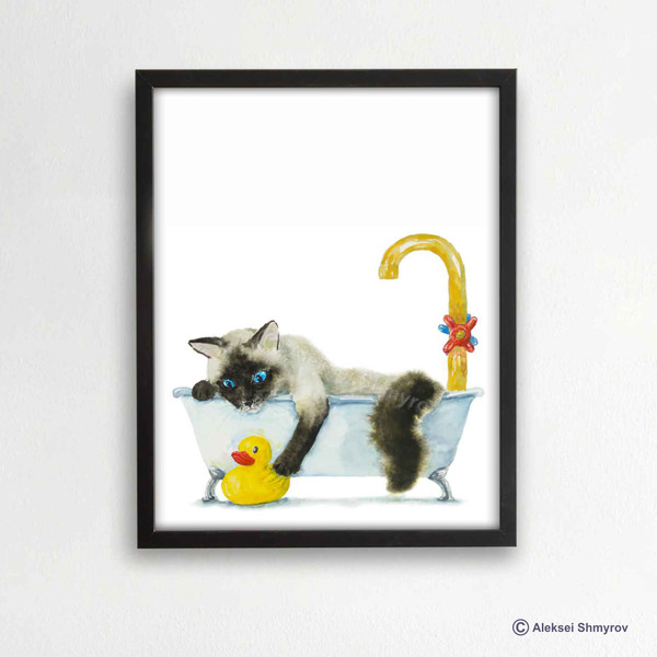 Siamese Cat Print Cat Decor Cat Art Home Wall-100-1.jpg