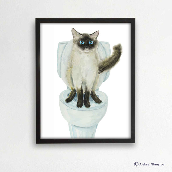 Siamese Cat Print Cat Decor Cat Art Home Wall-103-1.jpg