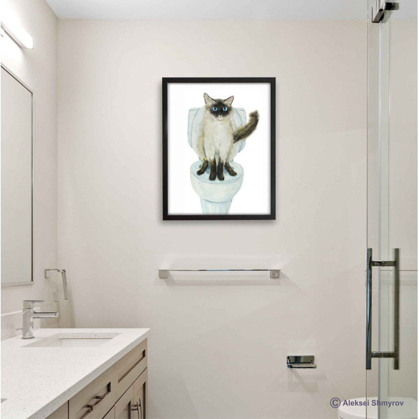 Siamese Cat Print Cat Decor Cat Art Home Wall-104.jpg