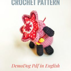 Stranger things Demodog crochet pattern. Evil Flower Dog. Toy/ keychain creepy cute dog Monster Amigurumi Pattern PDF.