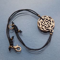 Valkyrie rope tiny bracelet. Pagan Sacred sign jewelry. Scandinavian handmade art. Odin female  warrior mascot.