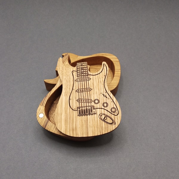 Guitar Pick Box, Personalized Guitar Pick Holder, Wooden Gui - Inspire ...