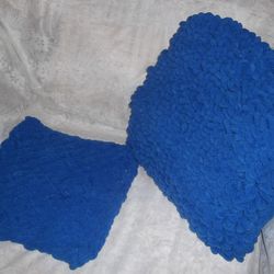 Puffy pillow. Loop pillow. Mini Plaid.Pillow blue.Pillow.