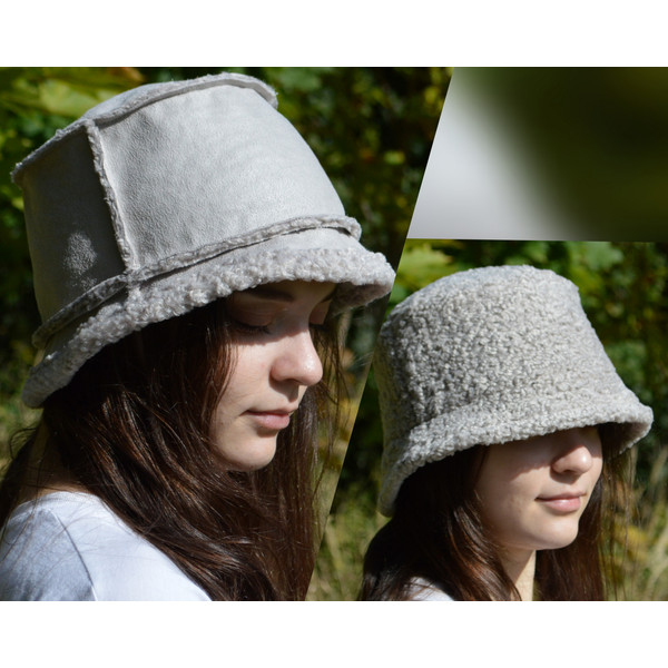 Reversible Bucket Hat for Women. Cute Winter Hat Made of Faux Suede. Fashion Faux Shearling and Fur Hat.Fluffy Furry Hat Need A Different Sizewrite M