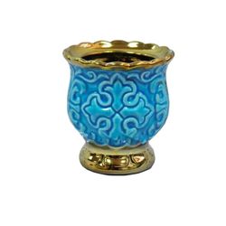 Light Blue Porcelain Standing Oil Lamp - Ceramic Vigil Lamp - Table Oil Lamp - Cross Oil Lamp Holders - Cross Oil Lamp