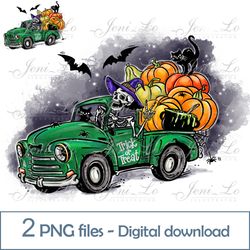 Skeleton Halloween Car 2 PNG file Happy Halloween clipart Trick or Treat Sublimation Halloween pumpkins Digital Download