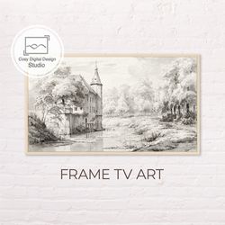 Samsung Frame TV Art | 4k Vintage Monochrome Landscape Art For The Frame TV | Digital Art Frame TV | Instant Download