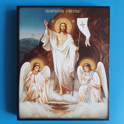 The Resurrection of Jesus Christ | Orthodox blessed icon | wooden icon  6.2x5" free shipping