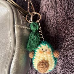 Knitted keychain Avocado Crochet avocado Crochet keychain
