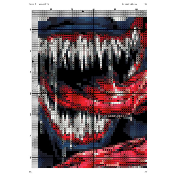 Venom Color Chart Venom Cross Stitch Pattern / Marvel Cross Stitch Pattern - Inspire Uplift
