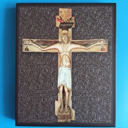 Miraculous Godenovo Cross icon | Orthodox blessed icon of the Miraculous Cross | wooden icon  6.2x5" free shipping