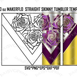 roses tumbler template svg for 20 oz straight makerflo tumbler v split tumbler template svg tangram pattern cut file