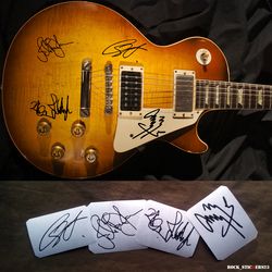 Led Zepp stickers autograph vinyl Jimmy Page, Robert Plant, Bonham, John Jones