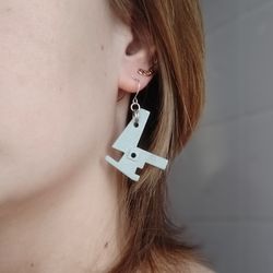 Cyberpunk earrings Recovered geek earrings Futuristic earrings for her Dangle grunge earrings recycled