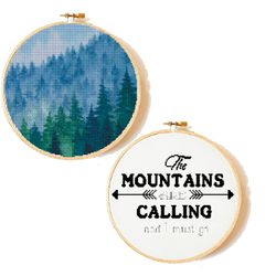 Mountains Cross Stitch Pattern, Modern Cross Stitch Pattern,  Landscape Forest Embroidery Needlecraft Pattern, Scenery c
