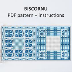 BP032 Biscornu cross stitch pattern in PDF - Pincushion needle bed xstitch pattern in PDF format - Instant download