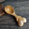 Handmade wooden scoop from willow wood with heart at the handle - 06