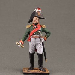 Napoleonic war Painted toy tin soldier 54 mm Scale 1/32 Historical Miniature General D.S. Dokhturov. Russia, 1812